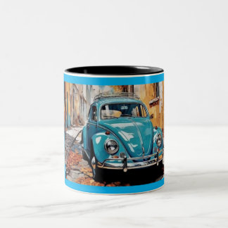 Retro Art Print for Classic Car Lovers Zweifarbige Tasse