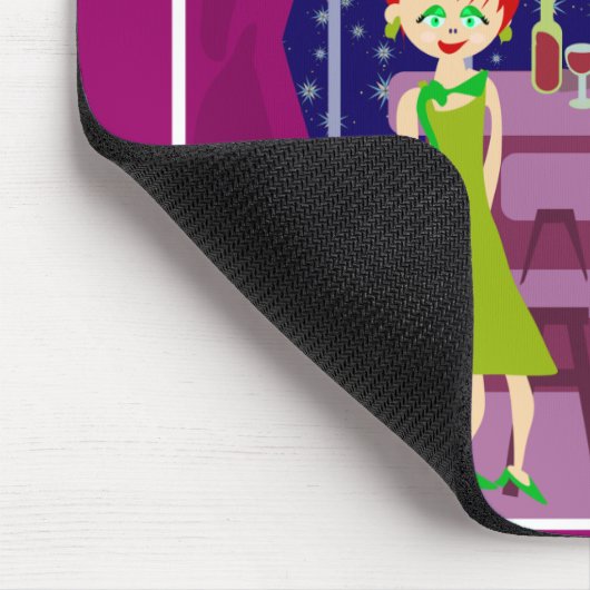 Retro Art Romantik Bar Fun New Orleans Cartoon Mousepad (Ecke)