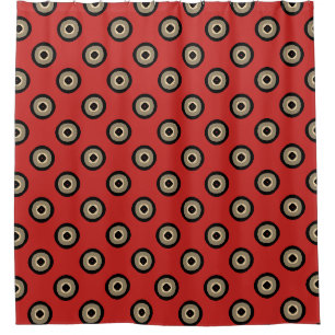 Retro Art - schwarzes rotes Muster Duschvorhang
