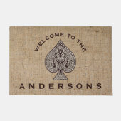 Retro Artistic Poker Ace Custom Welcome Fußmatte (Vorderseite)