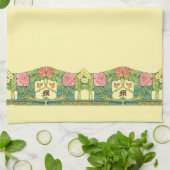 Retro Arts & Crafts oder Craftsman Blumenfries Geschirrtuch (Gefaltet)