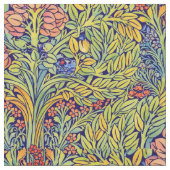 Retro Arts & Crafts Stil Vogel-in-Bäumen-Muster Stoff (Nahaufnahme)