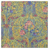 Retro Arts & Crafts Stil Vogel-in-Bäumen-Muster Stoff (Muster)