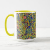 Retro Arts & Crafts style Birds in Trees Pattern Tasse (Links)