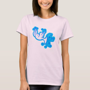 Retro Artsechziger jahre Winter-Tauben-Shirt T-Shirt