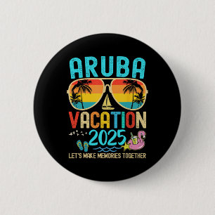 Retro Aruba Urlaub 2025 Matching Family Friends Button