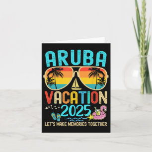 Retro Aruba Urlaub 2025 Matching Family Friends Karte