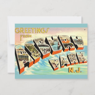 Retro Asbury Park NJ Postcard Postkarte