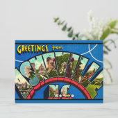 Retro Asheville NC 5x7 Big Postcard Dankeskarte (Stehend Vorderseite)