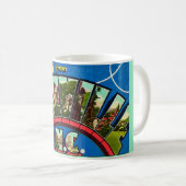 Retro Asheville NC Postcard Kaffeetasse (VorderseiteRechts)