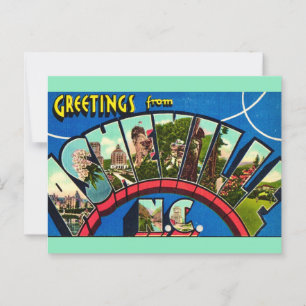 Retro-Asheville-NC-Postkarte Postkarte