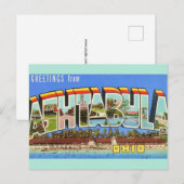 Retro Ashtabula Ohio Greeting  Postkarte (Vorne/Hinten)