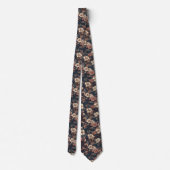 Retro Asian floral Garden Neck Tie Krawatte (Rückseite)