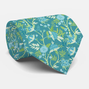 Retro Asian floral Garden Neck Tie Krawatte