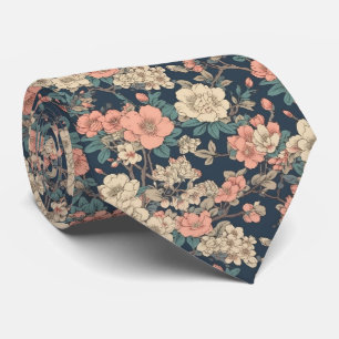 Retro Asian floral Garden Neck Tie Krawatte