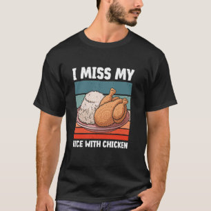 Retro-Asiatischer Reis Mit Hühnchen Essen Liebhabe T-Shirt
