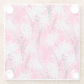 Retro asiatisches Blumenmuster. Glasuntersetzer (Rückseite)