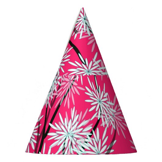 Retro asiatisches Blumenmuster. Partyhütchen (Links)