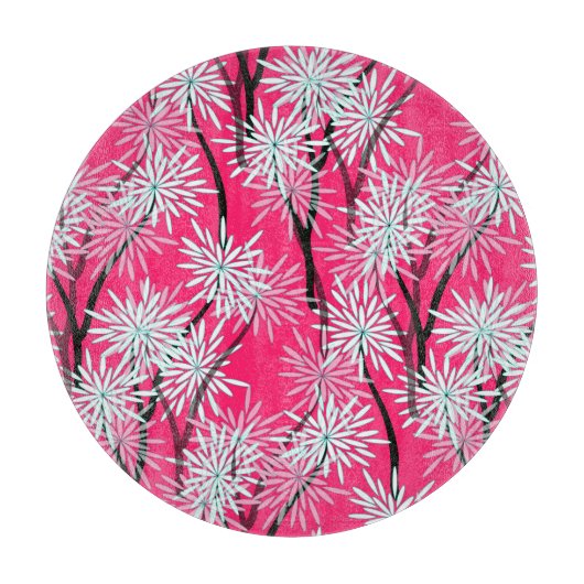 Retro asiatisches Blumenmuster. Schneidebrett (Vorderseite)