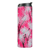 Retro asiatisches Blumenmuster. Thermosbecher (Nach links gedreht)