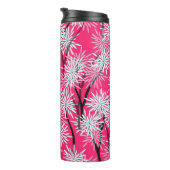 Retro asiatisches Blumenmuster. Thermosbecher (Nach rechts gedreht)