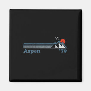 Retro Aspen Ski Resort Colorado Berge Snowboar Magnet