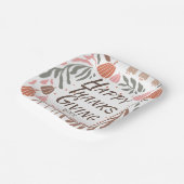 Retro-Äste, Blätter und Kürbis Erntedank Pappteller (Gewinkelt)