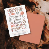 Retro-Äste und Kürbis fallen Erntedank Einladung