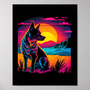 Retro Ästhetik australischer Rinderhund 17 Poster