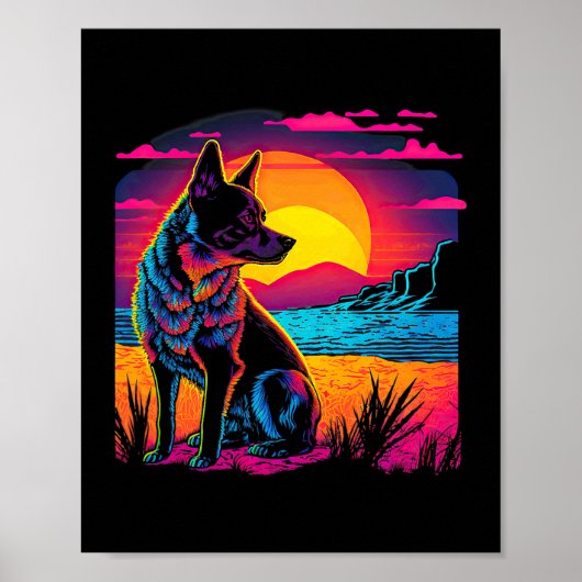 Retro Ästhetik australischer Rinderhund 17 Poster (Vorne)