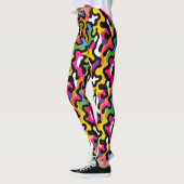 Retro Ästhetik Funky Wirbel Farbiges Muster y2k Leggings (Links)