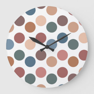 Retro-Ästhetik gedämpfte Farbflecken Große Wanduhr