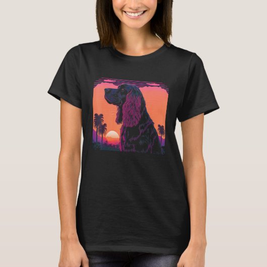 Retro Ästhetik Gordon Setter Dog T-Shirt (Vorderseite)