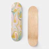 Retro Ästhetik Groovy Abstrakt Pastel Marmor Spaß Skateboard (Vorderseite)