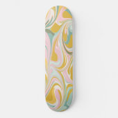 Retro Ästhetik Groovy Abstrakt Pastel Marmor Spaß Skateboard (Vorderseite)