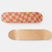 Retro-Ästhetik Lebendiges Pfirsich-Orange Karomust Skateboard (Horizontal)