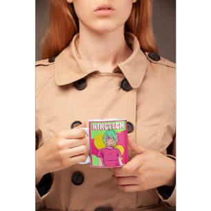 Retro Ästhetik Neunzehn Vibrant Anime Inspiriert Kaffeetasse