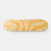 Retro Ästhetik Swirl Karo Senf Gelb Skateboard (Horizontal)