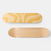 Retro Ästhetik Swirl Karo Senf Gelb Skateboard (Horizontal)
