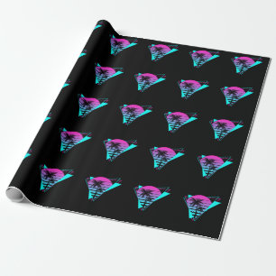 Retro-Ästhetik Vaporwave Geometrische Palmen Geschenkpapier