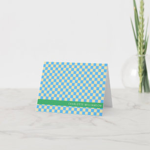 Retro-Ästhetische Checkerboard Blau Personalisiert