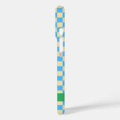 Retro-Ästhetische Checkerboard Blau Personalisiert Case-Mate iPhone Hülle (Rückseite / Links)