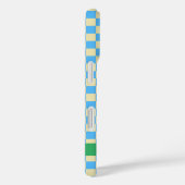 Retro-Ästhetische Checkerboard Blau Personalisiert Case-Mate iPhone Hülle (Rückseite / Rechts)