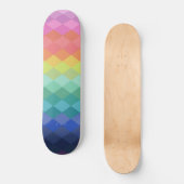 Retro Ästhetische, dynamische Regenbogenformen Mus Skateboard (Vorderseite)