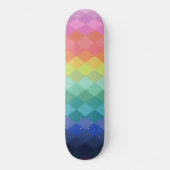 Retro Ästhetische, dynamische Regenbogenformen Mus Skateboard (Vorderseite)