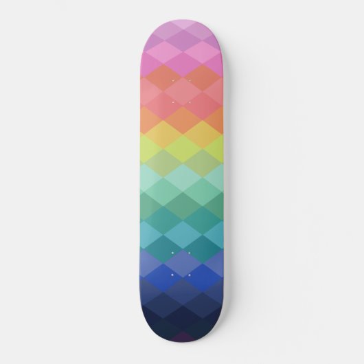 Retro Ästhetische, dynamische Regenbogenformen Mus Skateboard (Vorderseite)