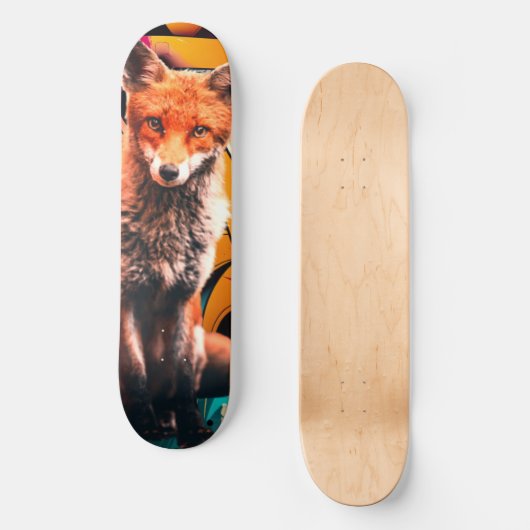 Retro Ästhetische Graffiti Lady FOX Skateboard (Vorderseite)