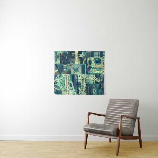 Retro ästhetische Moodboard Collage Custom Quotes Wandteppich (Beispiel (Horizontal))