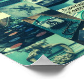 Retro-Ästhetische Motherboard Fotocollage Quotes Poster (Ecke)