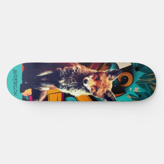 Retro Ästhetische Personalisierte FOX Skateboard (Horizontal)